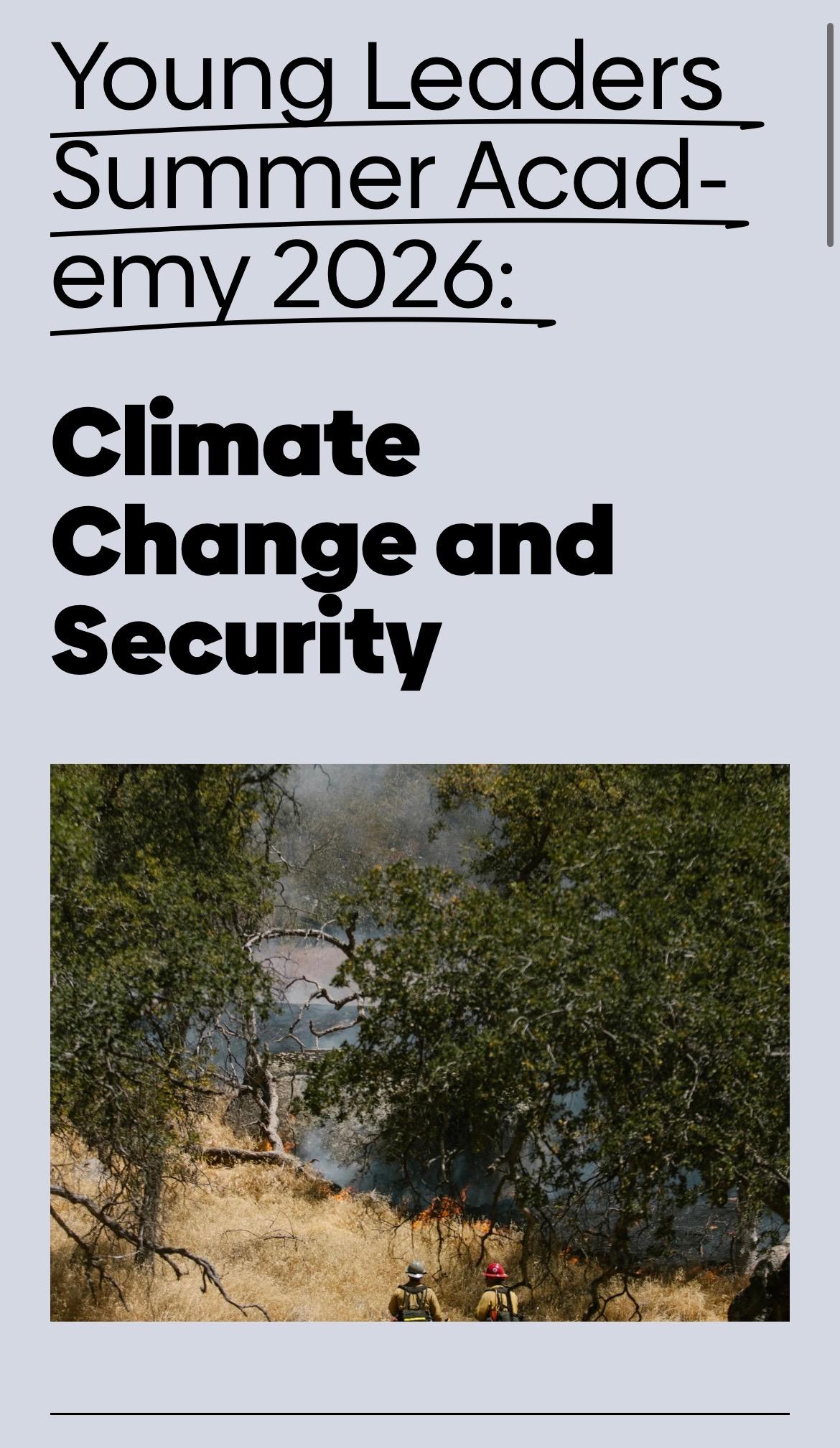 أكاديمية القيادات الشبابية الصيفية 2026: التغير المناخي والأمن
