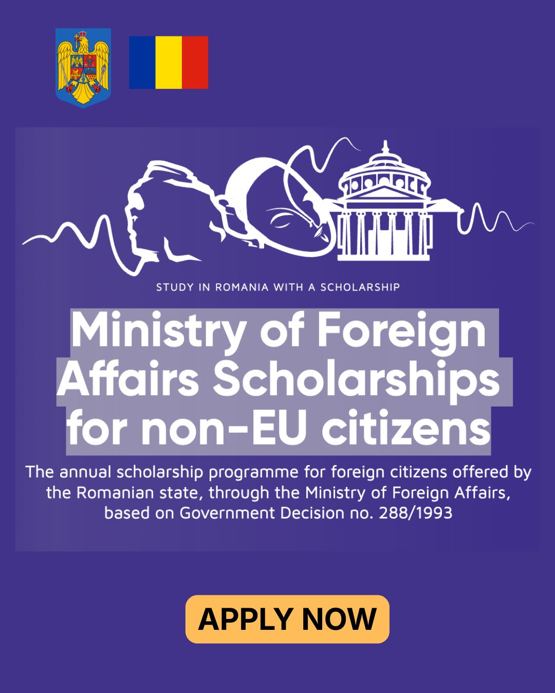 Bourses du Gouvernement roumain pour les étudiants hors Union européenne